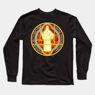 Saint Benedict Medal Two Sided Long Sleeve T-Shirt